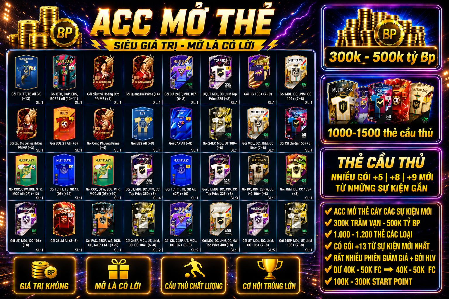 COMBO nhiều thẻ VIP 299k
