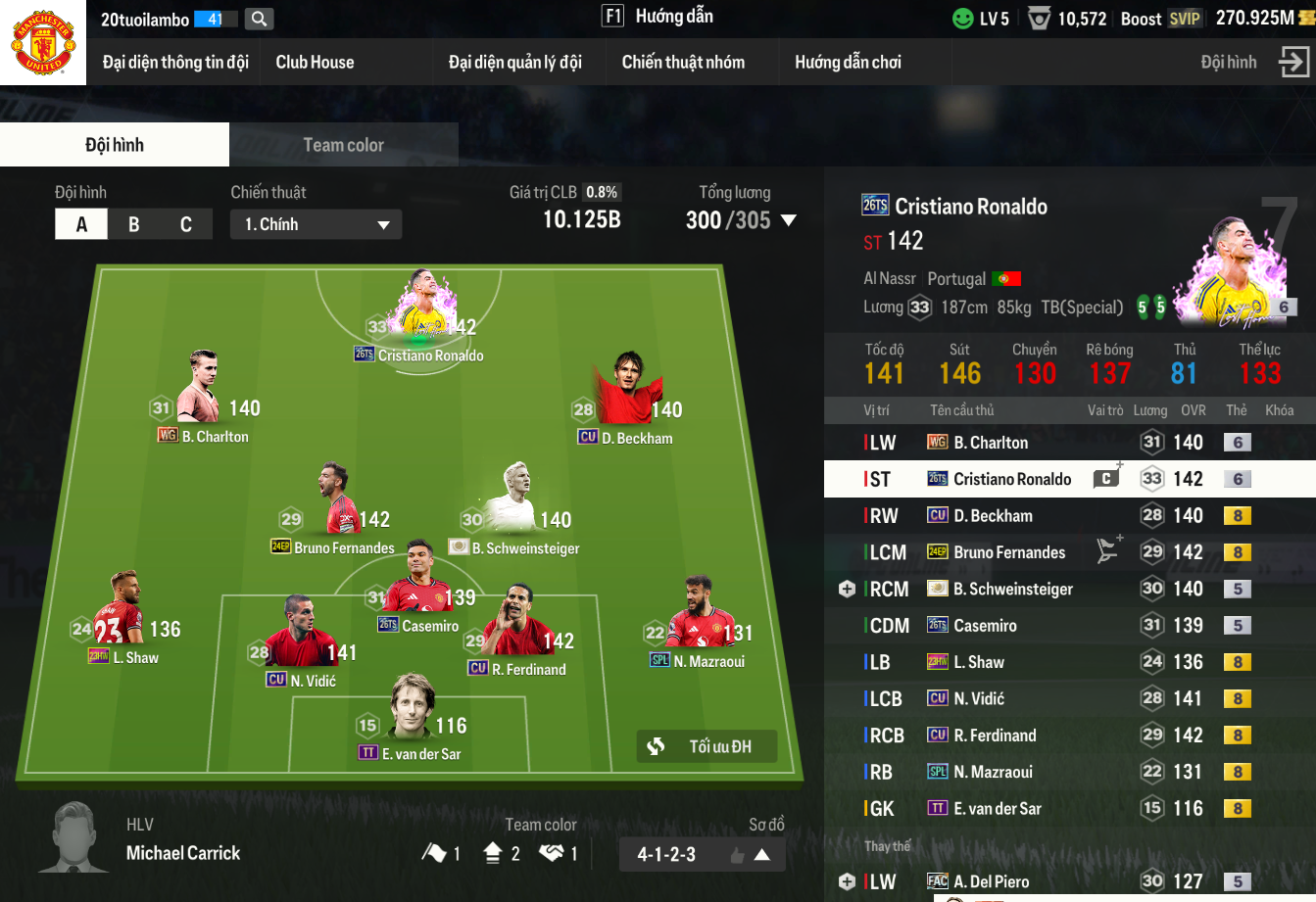 Team MU 10 tỉ dư 270M Bp - chưa nạp sự kiện